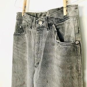 Vintage Lee Straight Leg Mom Jeans Gray Stained